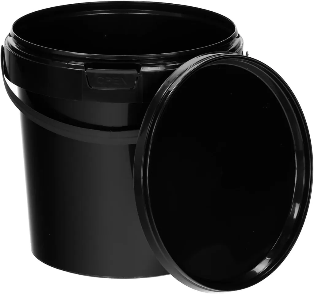 BenBow 20 Secchielli Neri 1L con Coperchio - Certificati BRC Alimentari