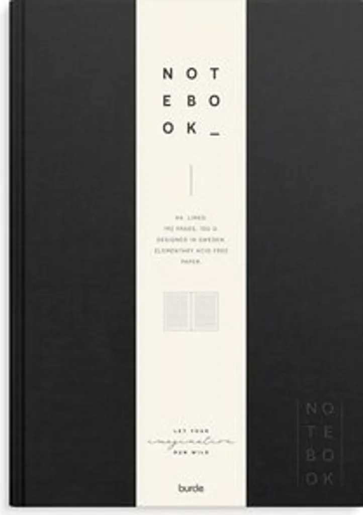 Cahier textile noir A4 ligné Burde idéal pour vos réunions et cours