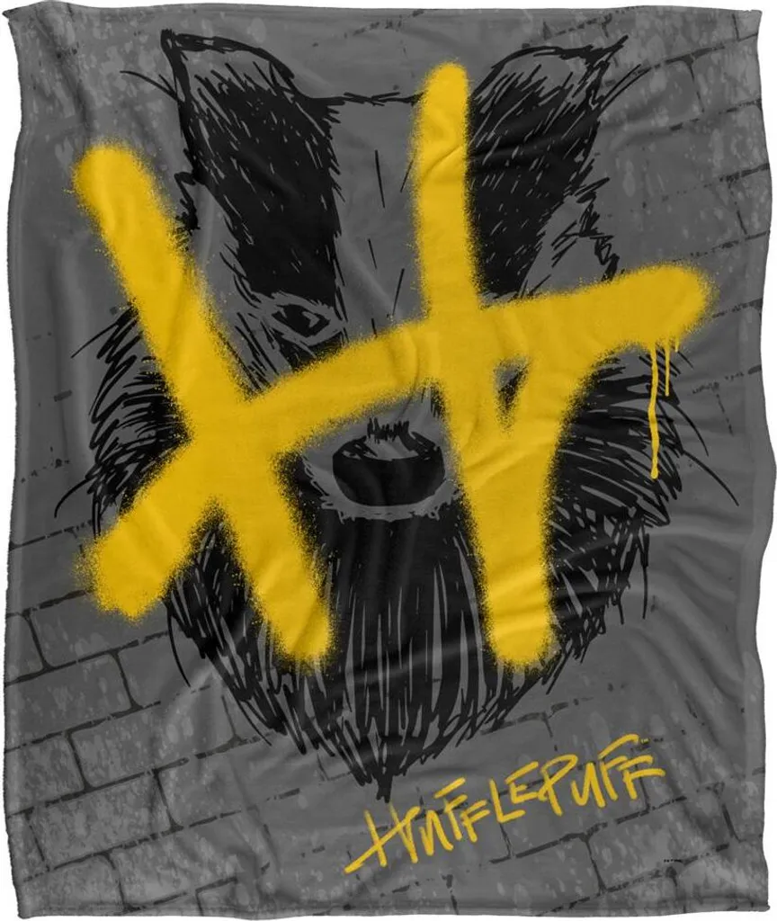 Couverture Harry Potter Hufflepuff Graffiti TV19037 Douceur Premium