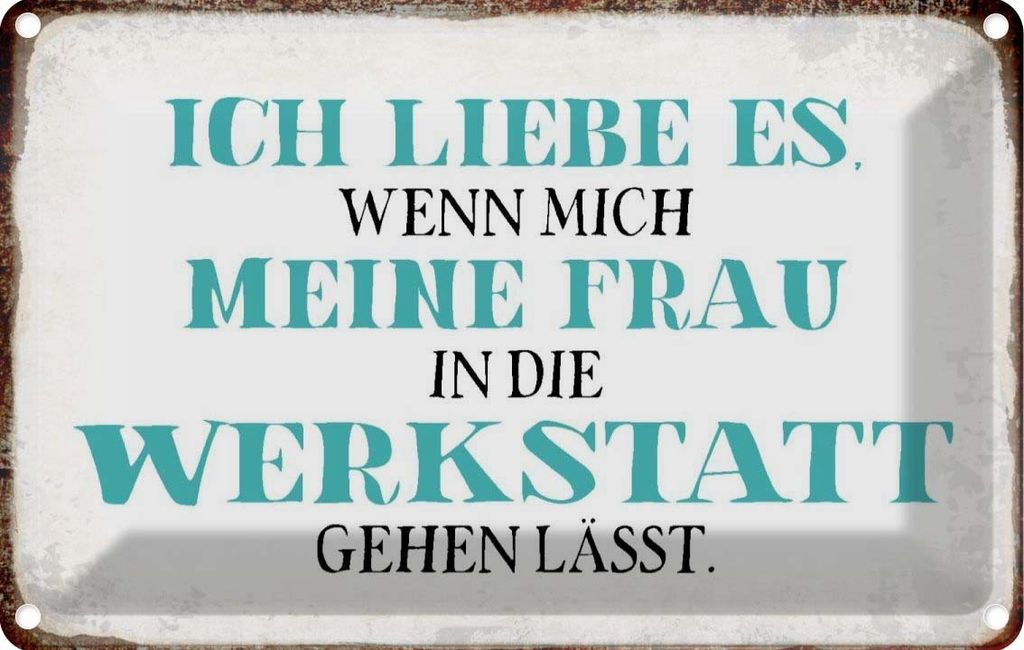 vianmo Blechschild 20x30 cm meine Frau mich Werkstatt lässt Auto Garage