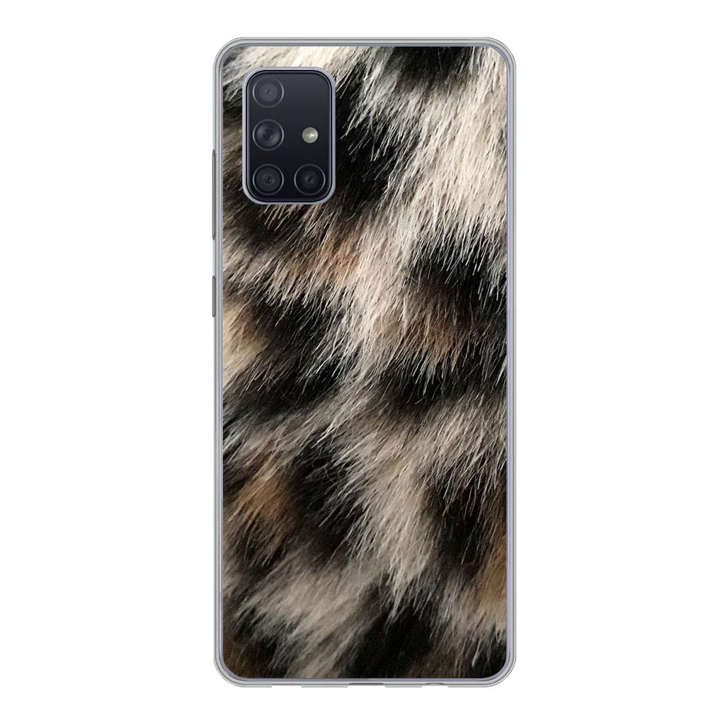 MuchoWow Handyhülle Schutzhülle Hülle für Samsung Galaxy A51 Nahaufnahme Pantherdruck Silikon Softcase Handy Hülle - Schutzabdeckung