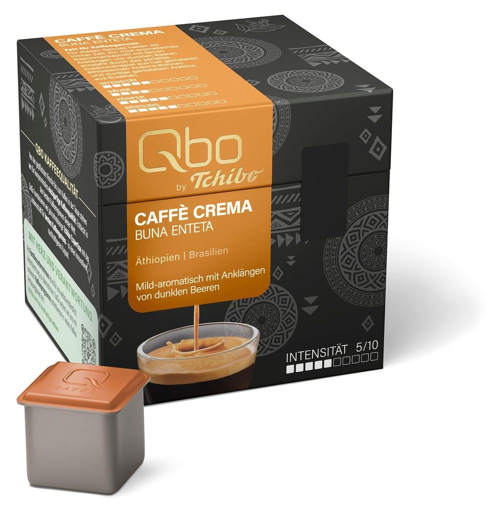 Tchibo Qbo Caffè Crema Buna Enteta Premium Kaffeekapseln, Produktbild 