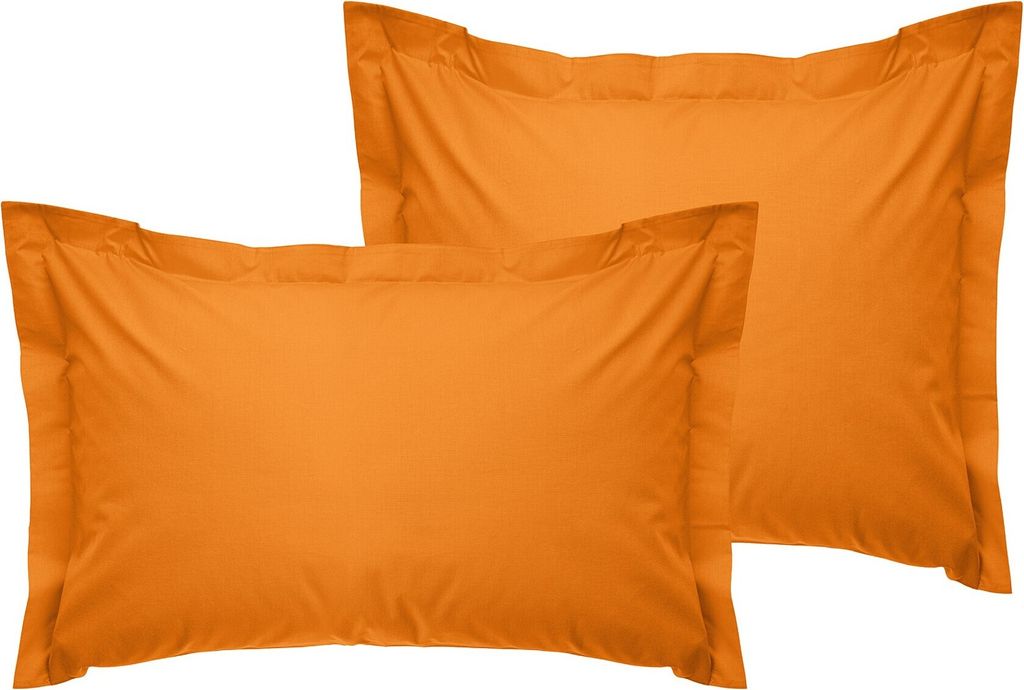 L'Essentiel Linge de Maison, Tonne Orage - 27, Oxford-Kissenbezug-Set (2-teilig) (DE), 100 % BAUMWOLLE RANFORCE, Orange, 80 x 80 + 5 cm