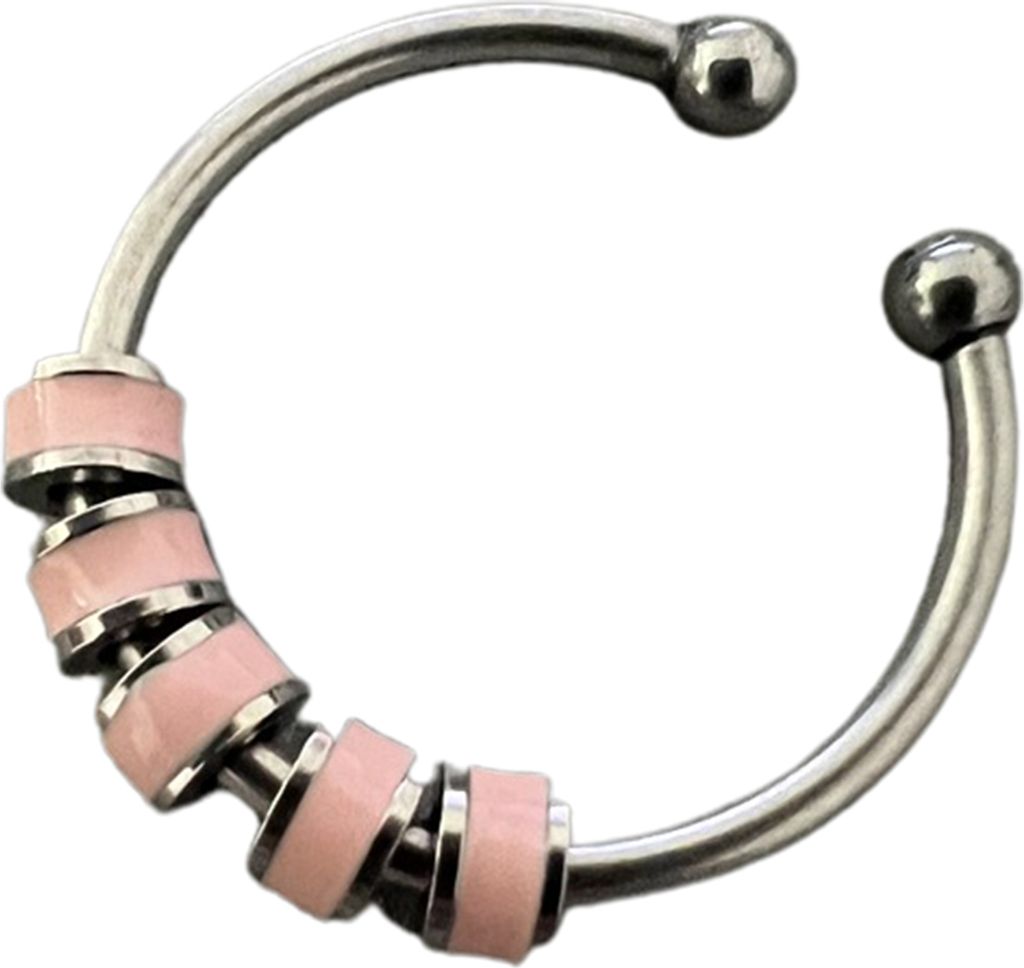 Offener Ring, verstellbar, feine Verarbeitung, Angstlinderung mit Emaille-Perlen, Öffnungsdekorationszubehör, Uni, stapelbarer Spinnring für den...