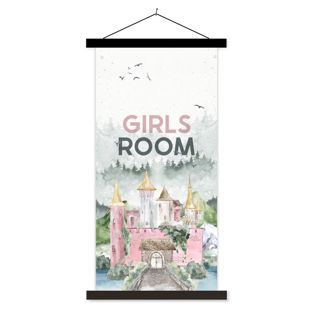 MuchoWow Textilposter Zitate - Mädchenzimmer - Sprichwörter - Mädchen - Baby - Mädchen 40x80 cm mit schwarzem Rahmen - Wandemalerei