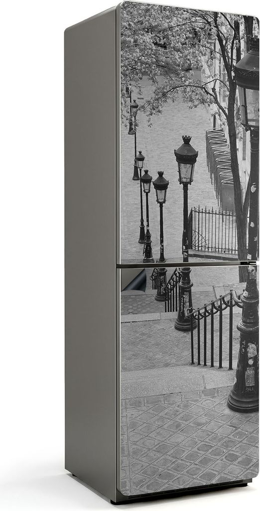 Charmante Laternen in der Stadt – Magnetische Kühlschrank Abdeckung – Dekorfolie magnetisch Küche – Kühlschrank Magnet Deko – selbstkleb...