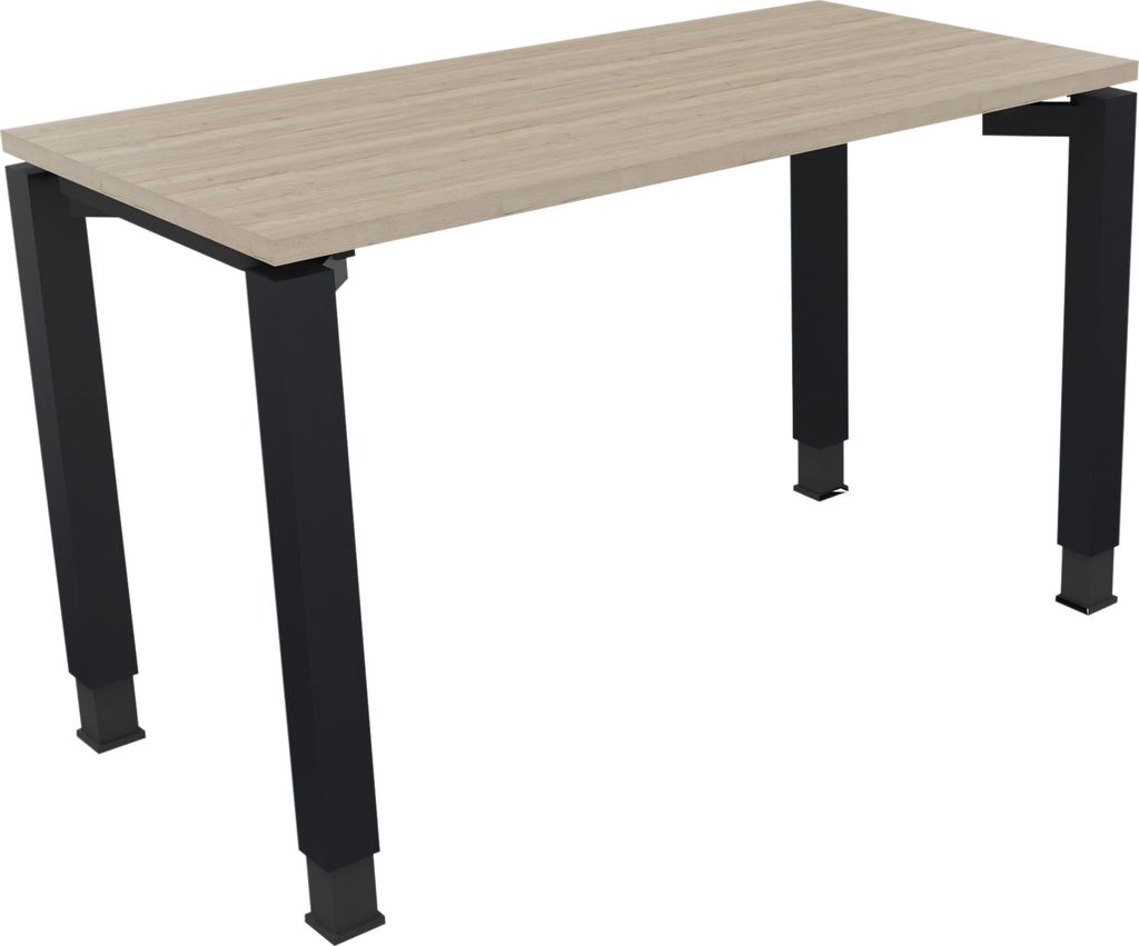 Schreibtisch Vierfuß Quadratrohr B1200xT600xH680-820 an/Eiche Natur
