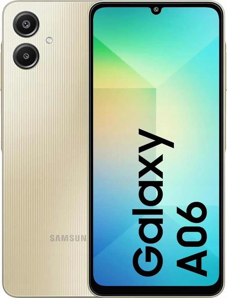 Smartphone Samsung Galaxy A06 Or 128Go idéal pour le Multimédia et Pro