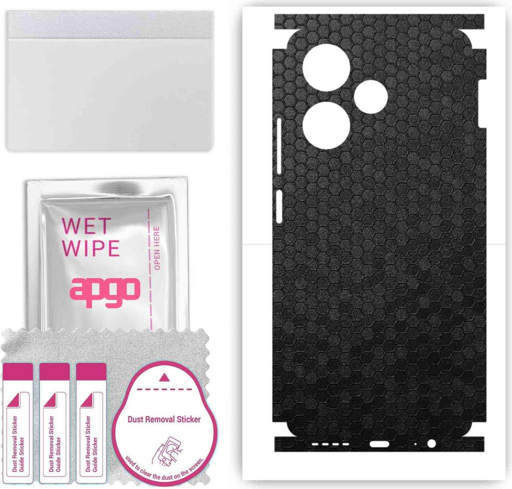 apgo Rückseite + Seiten Schutzfolie, Skin, kompatibel mit Infinix Hot 30, Hinten Displayschutzfolie aus Vinylfolie, kratzfest, einfache Montage - ...