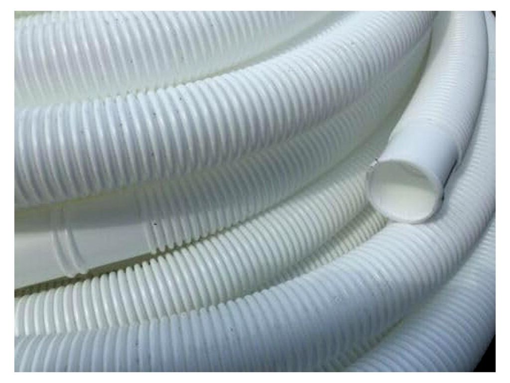 Poolschlauch 32 mm, 1,25 Meter lang, flexibler Schlauch für Poolpumpen (Weiß)