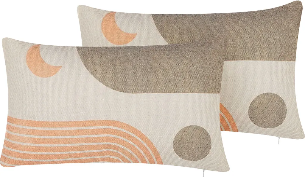 Coussins Abstraits Multicolores Déhoussables en Coton Polyester 30x50 cm