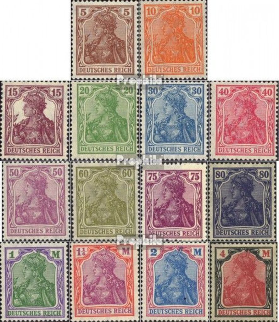 Briefmarken Deutsches Reich 1920 Mi 140-153 (kompl.Ausg.) postfrisch Germania