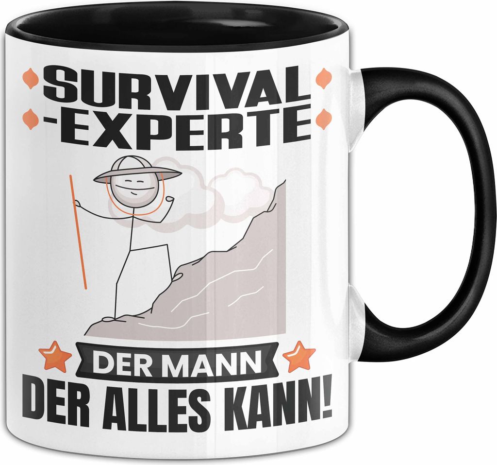 Survival-Experte Tasse Geschenk für Survival-Experte Der Mann Der Alles Kann Geschenkidee zum Geburtstag (Schwarz)