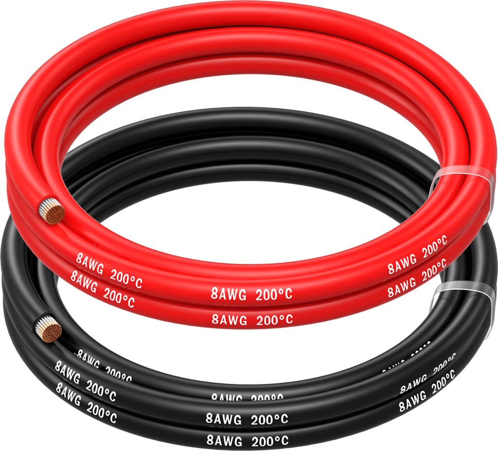MMOBIEL Câble électrique de batterie, AWG 8, 8,37mm², rouge Image du produit 