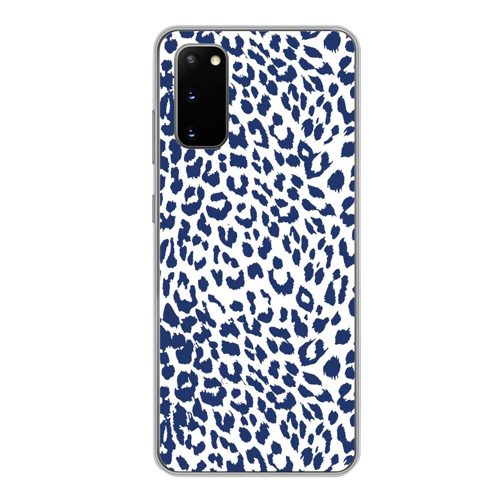 MuchoWow Handyhülle Schutzhülle Hülle für Samsung Galaxy S20 Panther Druck - Blau - Abstrakt Silikon Softcase Handy Hülle - Bild