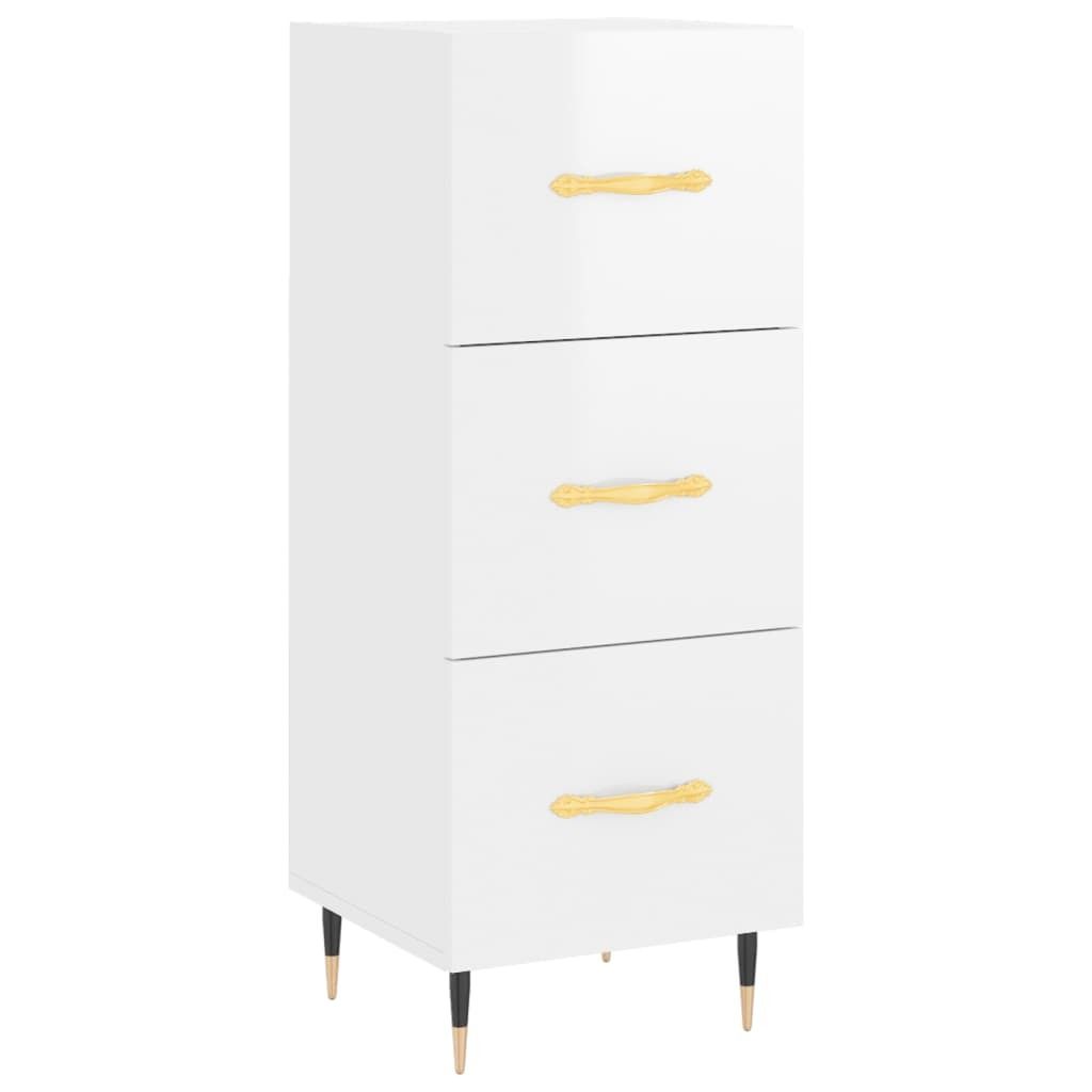 Kredens biały wysoki połysk 34,5x34x90 cm materiał Zdjęcie produktu 1