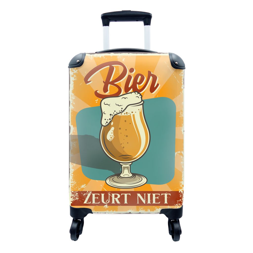 MuchoWow Koffer Handgepäck Trolley Rollkoffer Kleine Reisekoffer mit 4 Rollen - Mancave - Bier - Bier nörgelt nicht - Kneipe - Cafe - Cabin Siz...