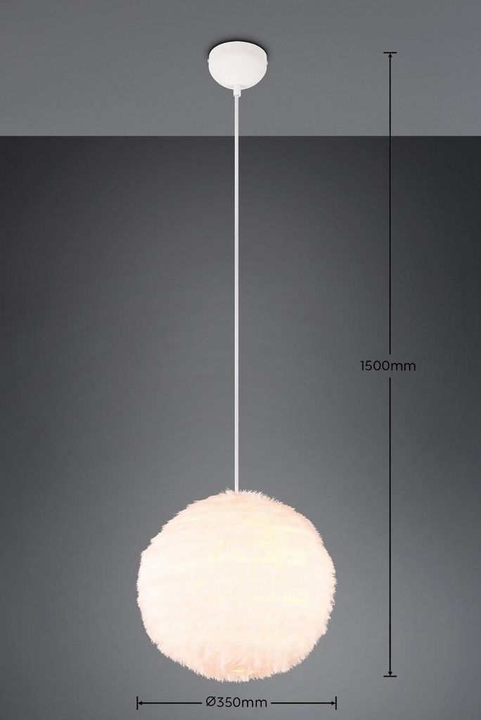Pendulum Furry 1Xе27 Synthetic White Rl Round Obrázek produktu 