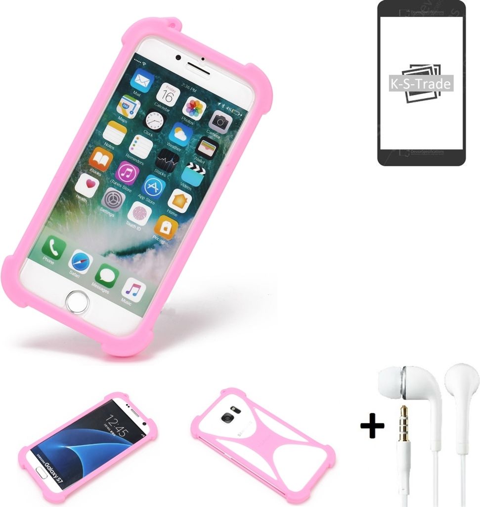 K-S-Trade Bumper + Kopfhörer kompatibel mit Samsung Galaxy S22 Handy Hülle Schutzhülle Silikon Schutz Hülle Cover Case Silikoncase Silikonbumper