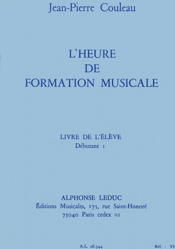 L'Heure de formation musicale livre de l'élève (débutant 1)