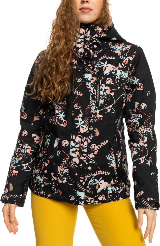 Women's Roxy Jetty Insulated Skijacke schwarz mit Blumen S