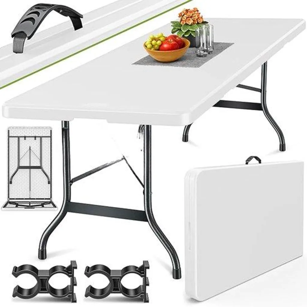 Table de plage portable 140x80 cm pliante pour camping et randonnée