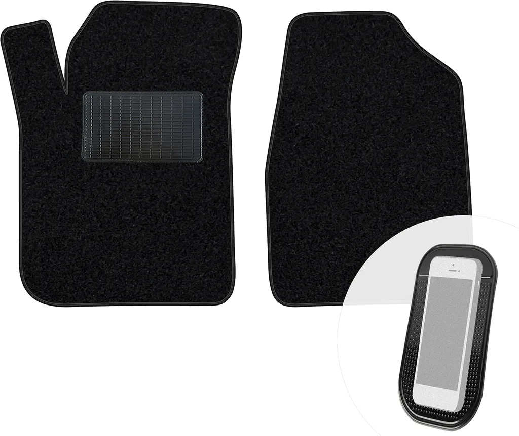 moto-MOLTICO Tappetini anteriori per auto Velours Tappetini auto neri Set 2 pezzi adatto per Chrysler PT Cruiser 2000-2010