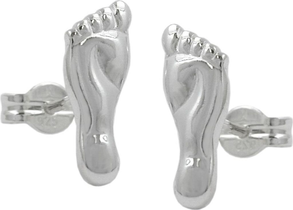 Ohrstecker Ohrringe Ohrschmuck Füße Barfuß 925 Silber Silberohrstecker Damen