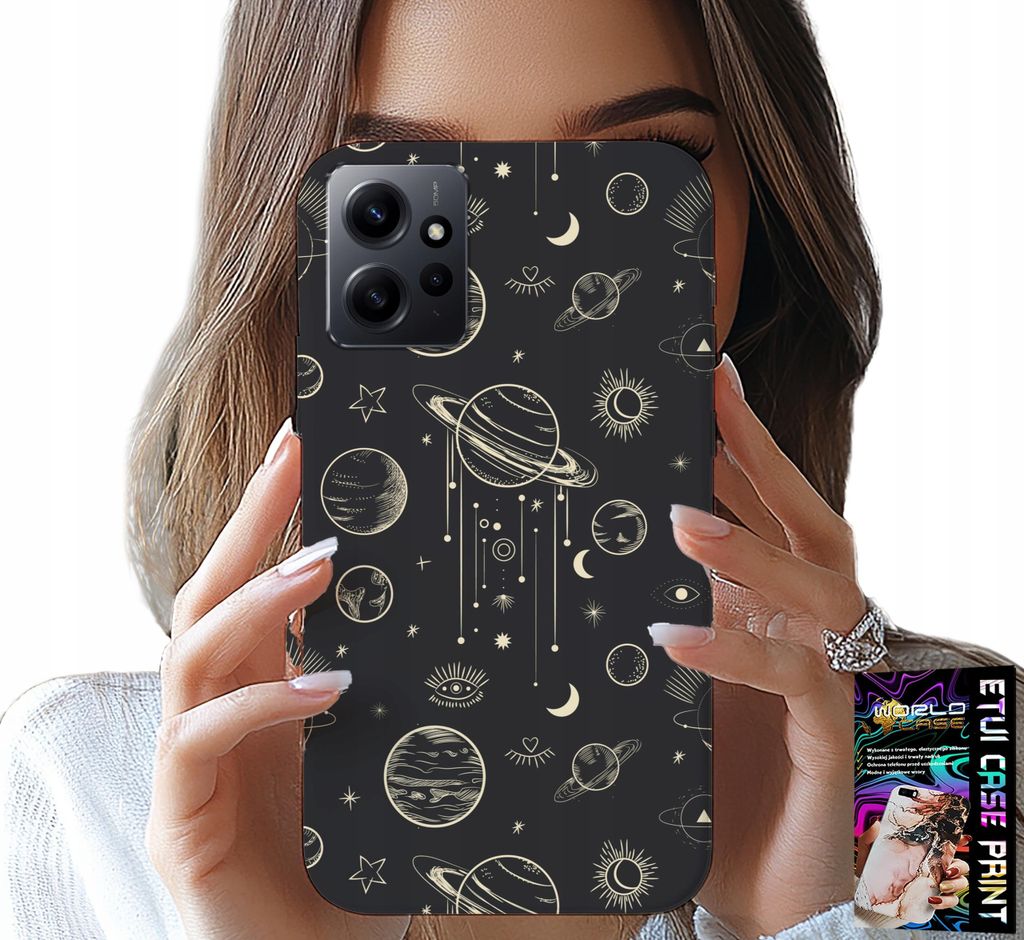 Gehäuse Für Xiaomi Note 12 4G - Kosmos Planeten Sterne Mond + Glas