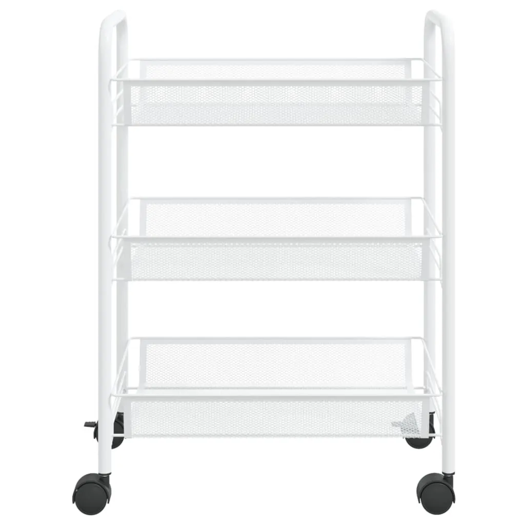 Carrello da Cucina Bianco in Ferro 3 Ripiani 46x26x64cm | Offerta Online - 3