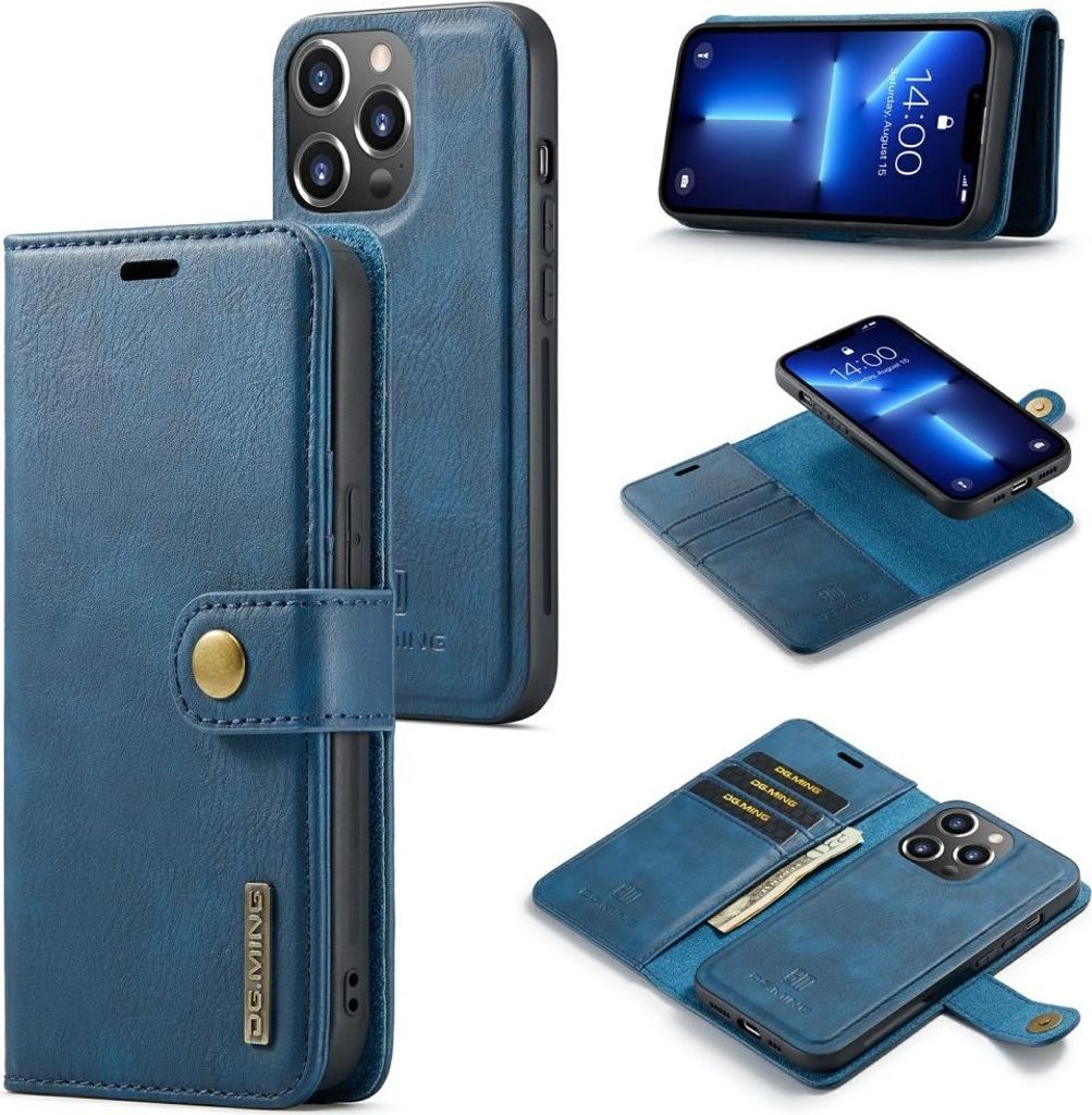 iPhone 15 Pro Max Hülle - DG.MING 2-in-1 Klapphülle & Back Cover - Blau