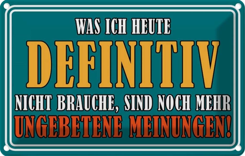 vianmo Blechschild 12x18 cm Ungebetene Meinungen Dekoration Spruch Zitat