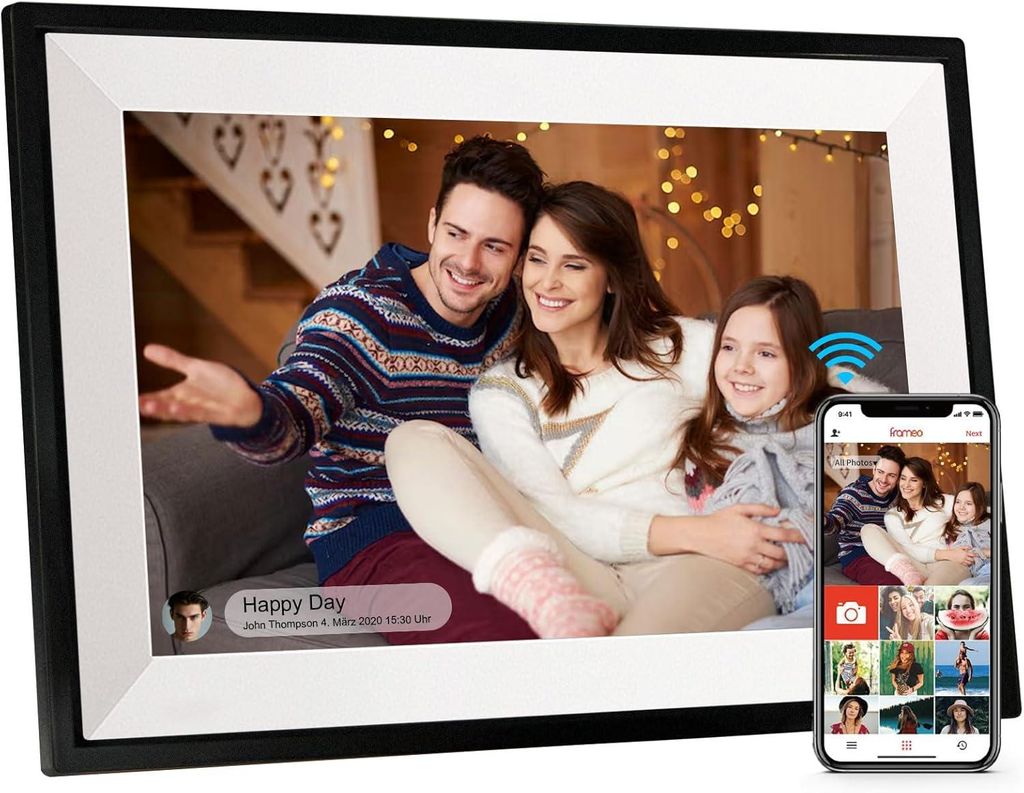 Digitaler Bilderrahmen, 10,1 Zoll WLAN Digitaler Fotorahmen Produktbild 