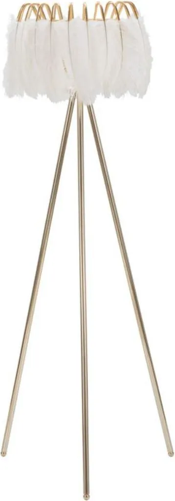 Lampadaire Lampada Or et Blanc 46x147cm en Métal et Plastique Chic