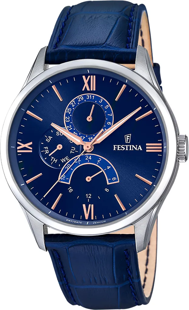 Orologio Uomo Festina Retro F16823-3 - Cronografo Elegante Pelle Blu
