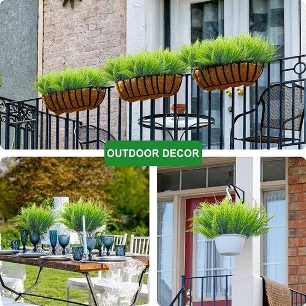 Décoration de fenêtre avec fougère de Boston artificielle verte de 40 cm