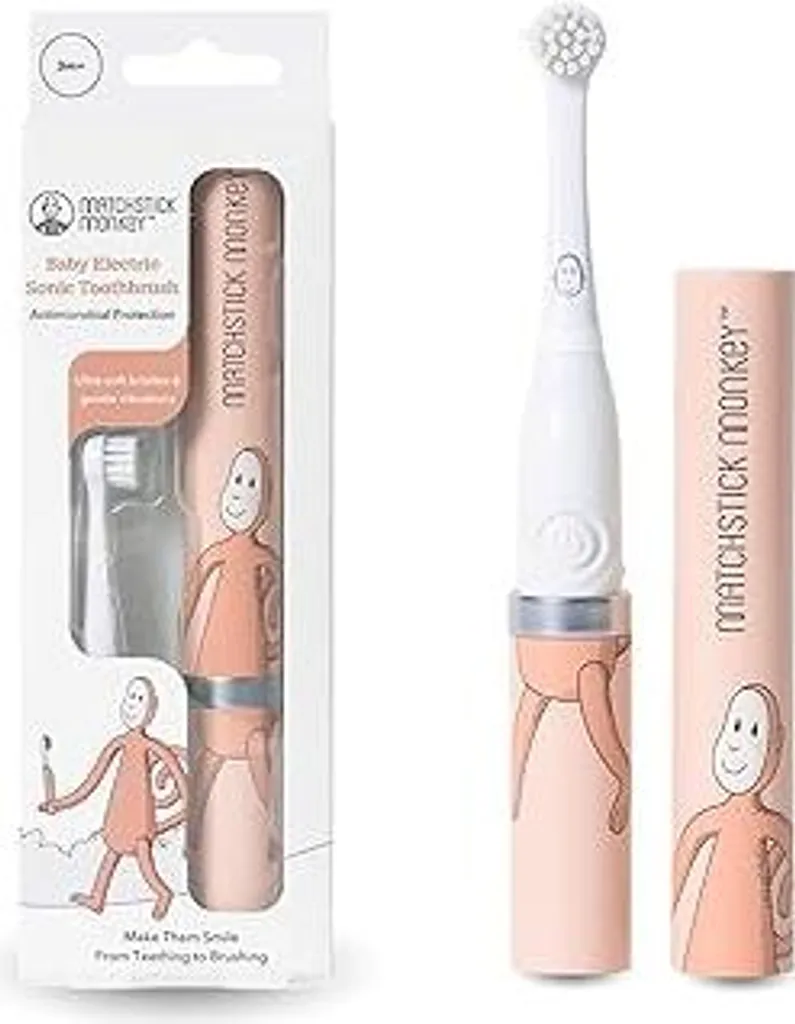 Spazzolino Elettrico Primi Denti Matchstick Monkey Rosa Antico