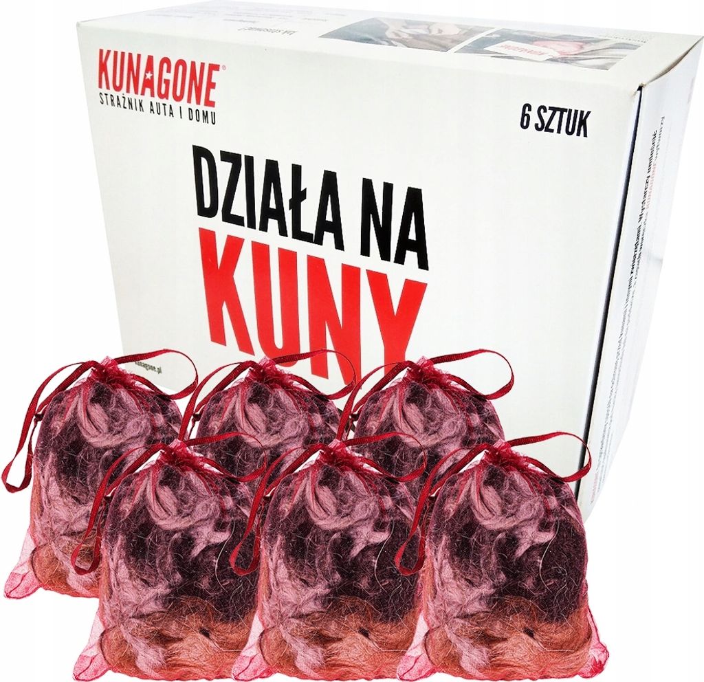Skuteczny Odstraszacz Na Kuny Sierść Psa Kunagone 6 Sztuk ! Zdjęcie produktu 