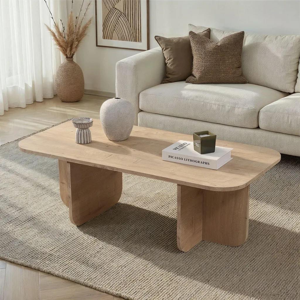 Table basse durable et facile d'entretien Akira, chêne saphir 120x60 cm