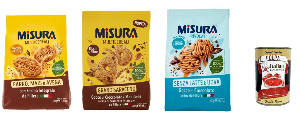 Misura Testpaket Privolat Integrali Mehrkorn-Vollkornkekse mit knusprigen Cerealien + Italian gourmet polpa 400g