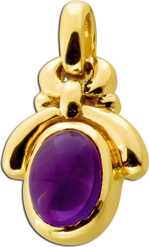 Amethyst Anhänger Gold 333 8K lila Edelstein 1.8ct Antikschmuck