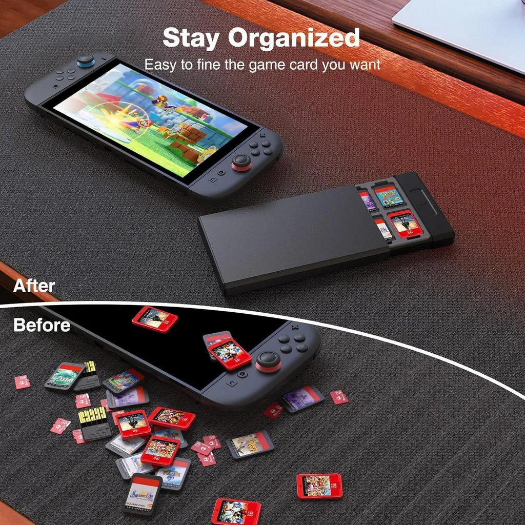 Boîtier Switch Métallique Robuste 20 Slots Jeux et 20 Micro SD Intégrés