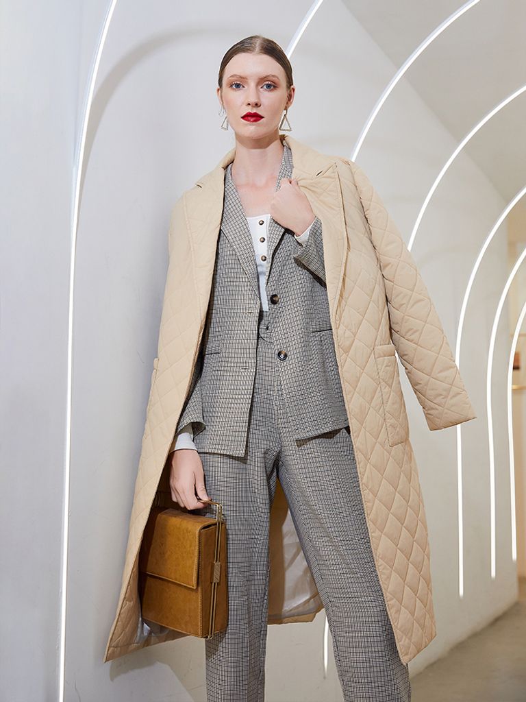 Wayfarer langer Mantel Priscilla beige M