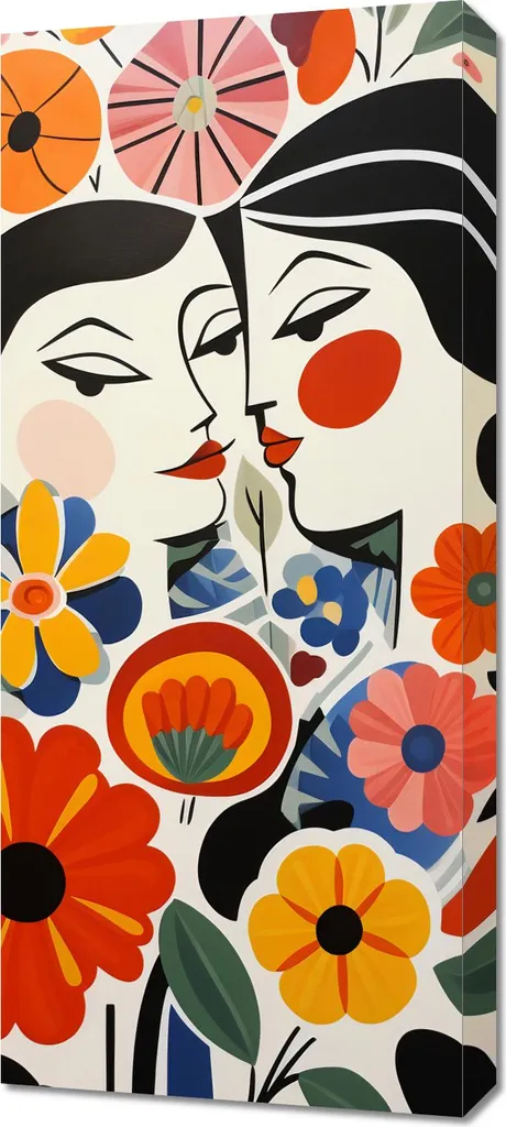 Quadro Fiori 40x90 cm Romanzo Floreale - Atmosfera Romantica per la Casa