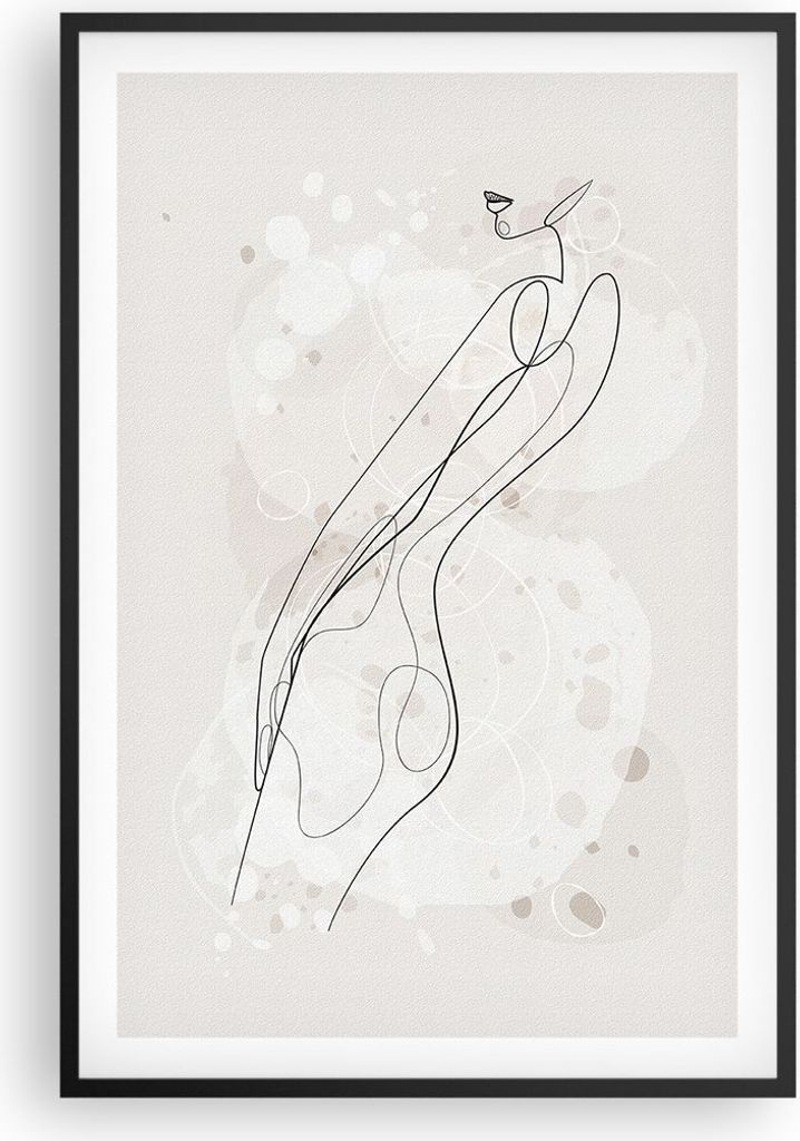 Gerahmtes Poster - Schwarzer Rahmen - Minimalismus Körper Produktbild 