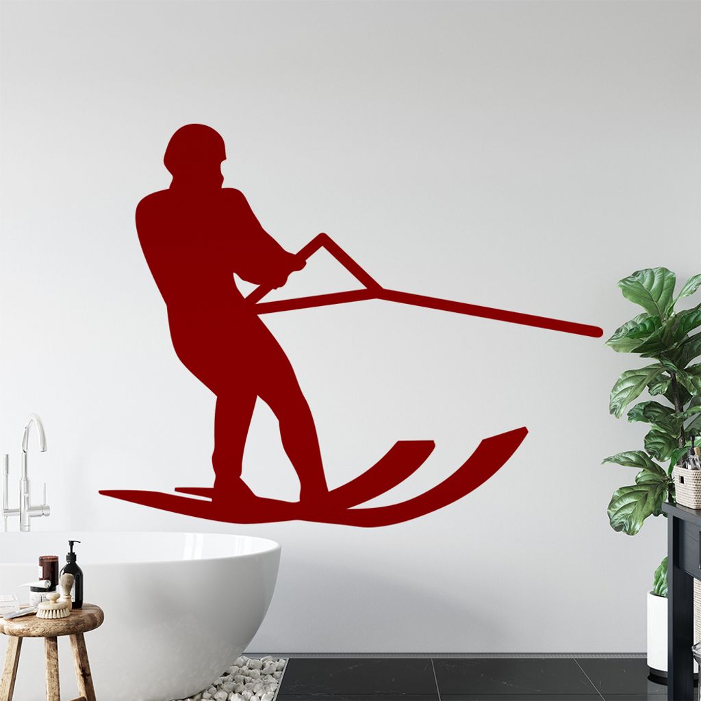 Wasserski Sportler Figur Wandtattoo Wandaufkleber Wall Sticker - Dekoration, Küche, Wohnzimmer, Schlafzimmer, Badezimmer