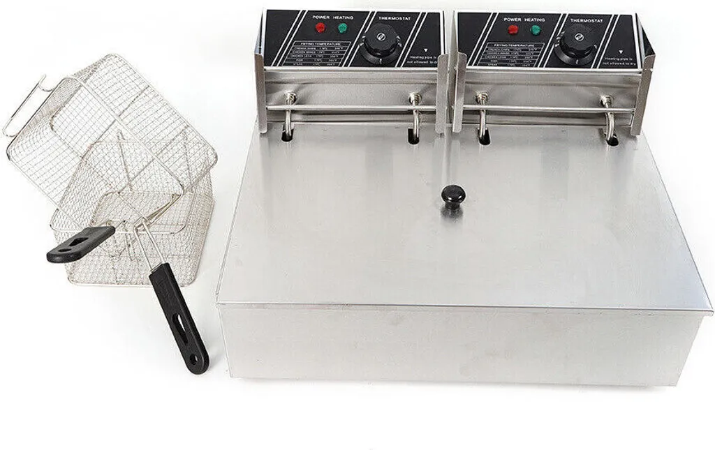 Friteuse professionnelle inox 12 litres double bac pour restauration