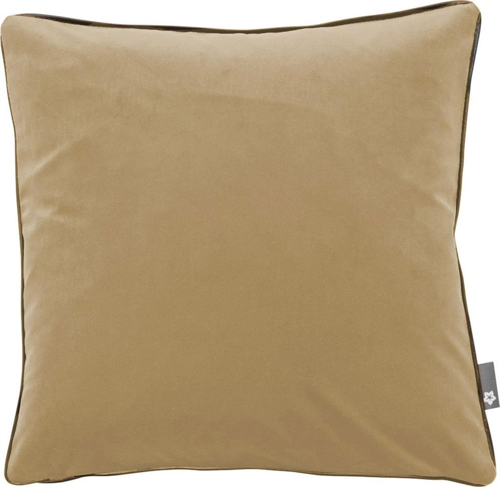 Pichler Samtkissen mit Keder uni Kissenhülle 2er Set 51 x 51 cm SALON Rechteck sand