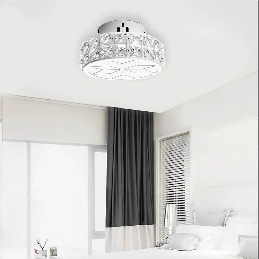 9W 17CM moderno cristallo LED soffitto luce superficie montata portico corridoio lampada illuminazione apparecchio AC110V - Bianco