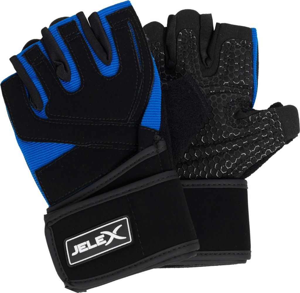 L JLX-55|JELEX Power Premium gepolsterte Trainingshandschuhe schwarz-blau